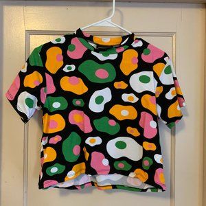 Nooworks Crop Top in Eggs Pattern